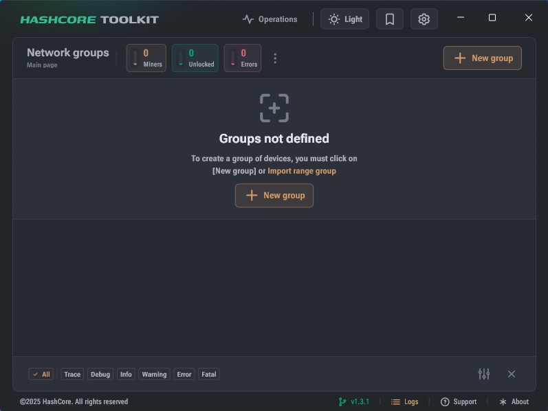 После установки запустите главный модуль и выберите профиль проекта.